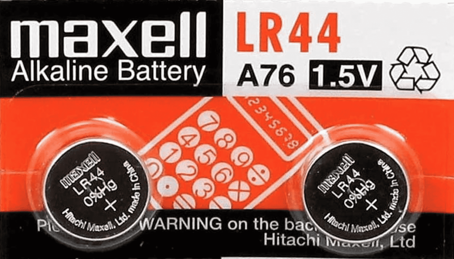 Baterias Maxell LR44 alcalinas de 1.5V